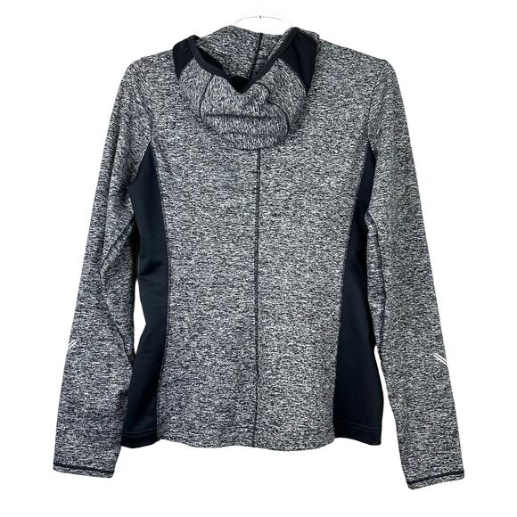 Brooks Running Full Zip Hooded Jacket Heathered Black Small - Picture 2 of 9